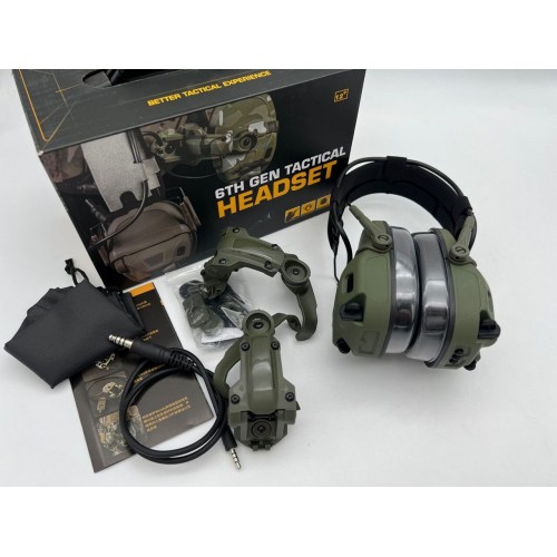 6TH GEN TACTICAL HEADSET тактическая гарнитура, звукосниматель и шумоподавление, активные в Красноярске