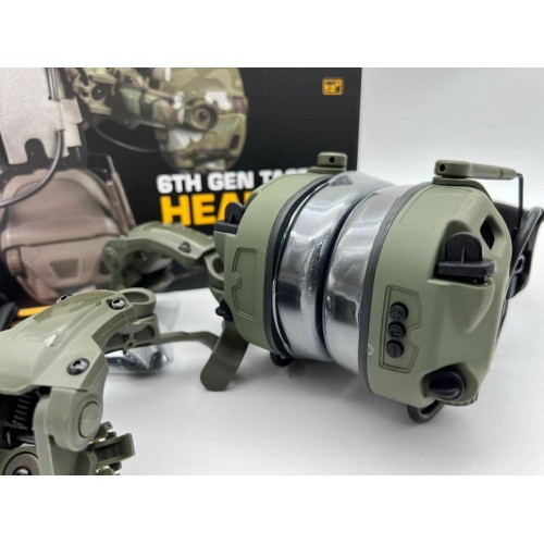6TH GEN TACTICAL HEADSET тактическая гарнитура, звукосниматель и шумоподавление, активные в Красноярске