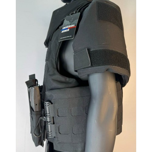 Бронежилет разгрузочный UNIVERSAL ARMOR в Красноярске (СВМПЭ + бронеплиты Бр5 класса) черный