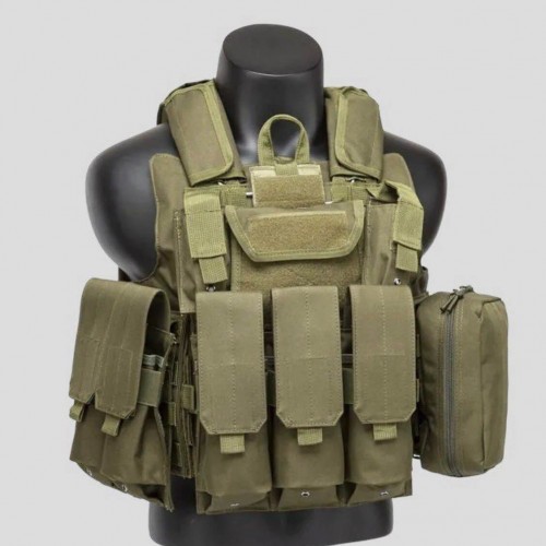 Тактический разгрузочный жилет «5 / пять карманов» с подсумками Tactical Molle Plate Carrier для съемных бронепластин в Красноярске
