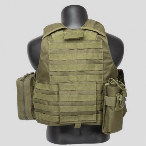 Тактический разгрузочный жилет «5 / пять карманов» с подсумками Tactical Molle Plate Carrier для съемных бронепластин в Красноярске