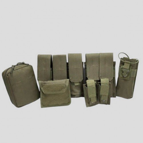 Тактический разгрузочный жилет «5 / пять карманов» с подсумками Tactical Molle Plate Carrier для съемных бронепластин в Красноярске